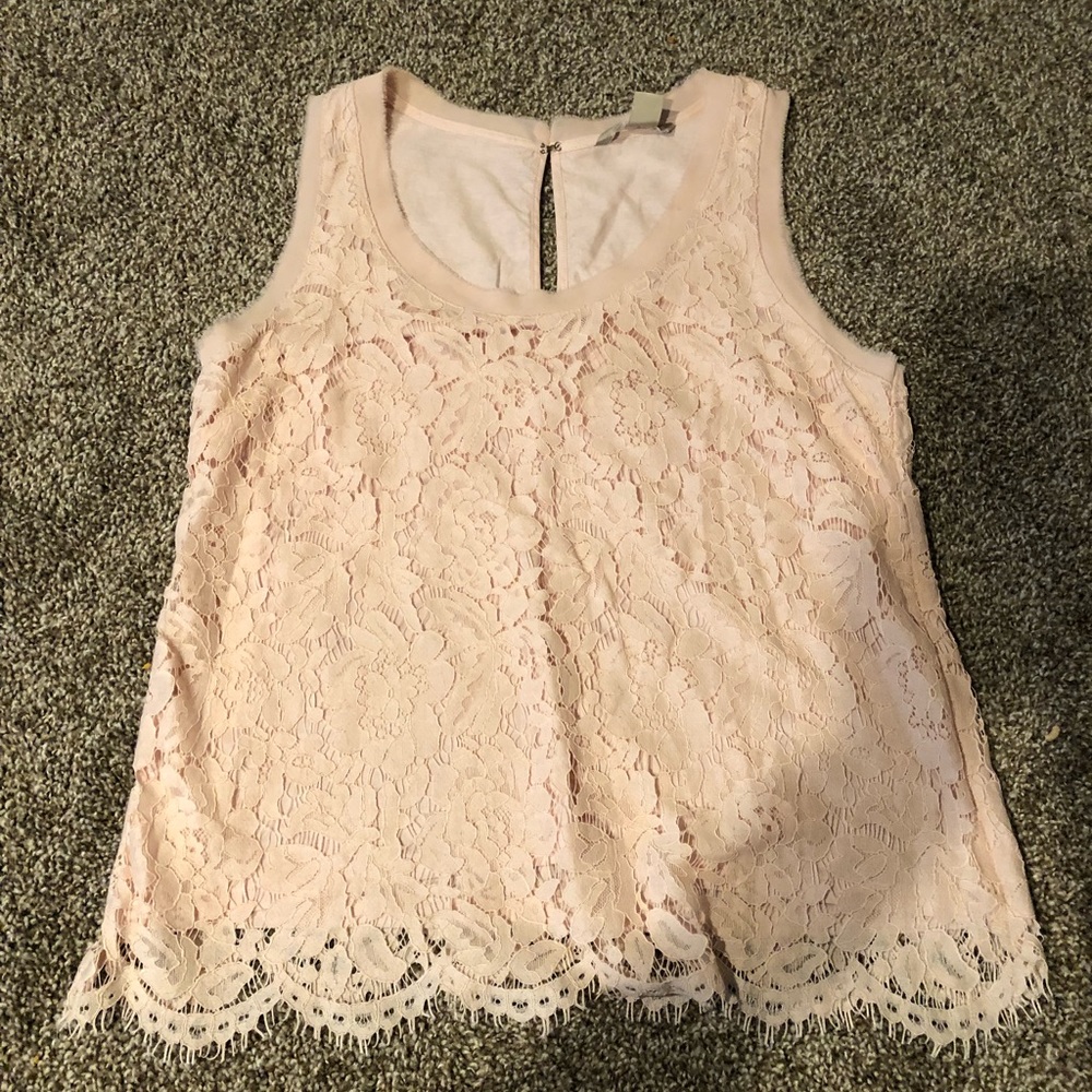 Pink lace tank top